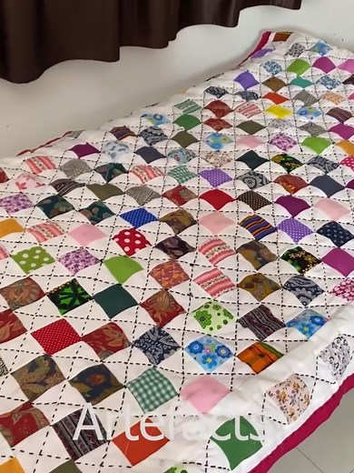 Amazing Quilt from Recycled Sarees & Fabric Scraps