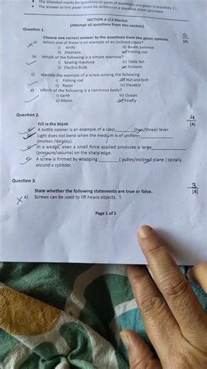 class 6th, physics, light, simple machine. 2025,pt2.
