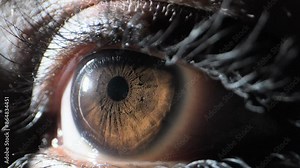 human closing the eye extreme close up view