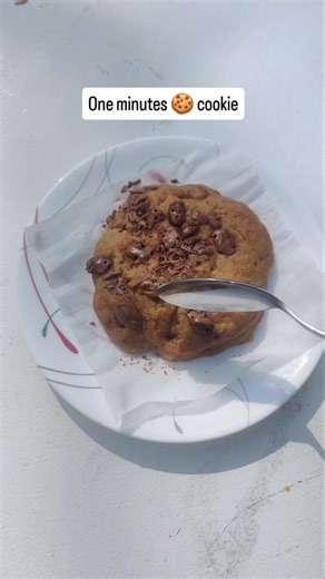 one minute microwave 🍪 cookie ingredients mention in description 👇