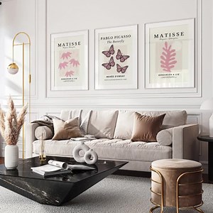 Watercolor Botanical Print Set of 3, Pink Wildflower Prints, Floral Printable Art, Botanical Wall Art, Gallery Wall Art, Modern Home Decor, - Etsy