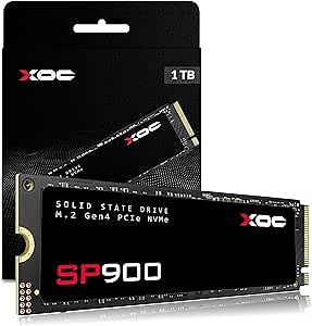 XOC SP900 1TB Gen4 NVMe SSD, M.2 2280 4.0 Up to 7500MB/s Read, 6500MB/s Write – Ultra-Fast Internal Solid State Drive for Gaming, Productivity & High-Speed Storage for Desktops & Laptops – XC1TBSP900