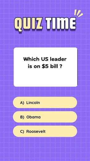 Presidents on Money: Part 2 ($5 Bill) 🏛️#shorts#quizshorts#shortsfeed#gk