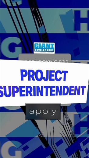 "Be positive, its contagious" 🔹 NOW HIRING: PROJECT SUPERINTENDENT GIANT Development is seeking a Project Superintendent to lead field operations and ensure projects are executed safely, efficiently, and on schedule. Key responsibilities: - Oversee daily jobsite operations - Coordinate crews, equipment, and subcontractors - Enforce safety and quality standards - Work closely with Project Managers and field leadership If you take pride in leadership and execution in the field, we want to hear fr