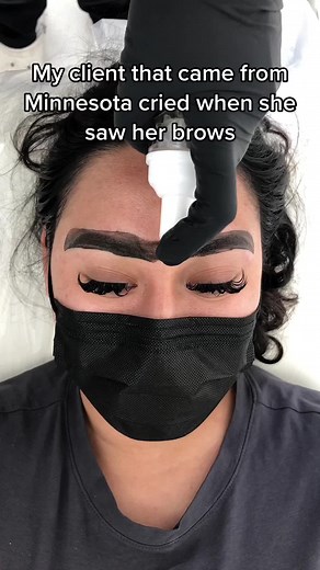 My client cried when she saw her brows — she came from minnesota to see me 💗 #brows #beauty #fyp #foryou