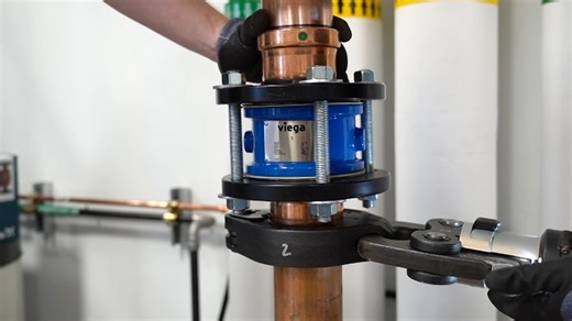 3.6K views · 39 reactions | Installing our new wafer check and butterfly valves? Easy. This demo shows just how fast and efficient the install is with ProPress flanges, using the same tool you already use for all Viega press fittings.  No welding.  No hot work.  No hassle. ✅ All press. Explore how these new products integrate with the Viega press portfolio, here: https://bit.ly/4mJeH9t #Viega #ViegaValves #Plumbing | Viega LLC | Facebook