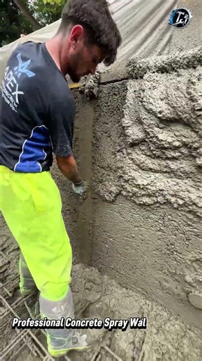 Shotcrete Wall Finishing Experts 🏗️🛠️ #Construction #Shotcrete #Concrete