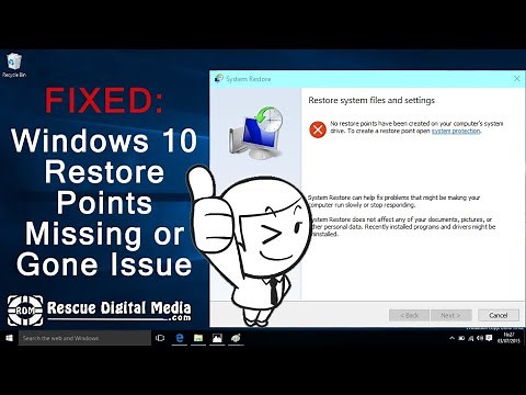 FIXED: Windows 10 Restore Points Missing or Gone Issue | How-To Guide | Rescue Digital Media