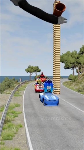 Giant Axe vs Superheroes! 🪓💥 #BeamNG #Shorts