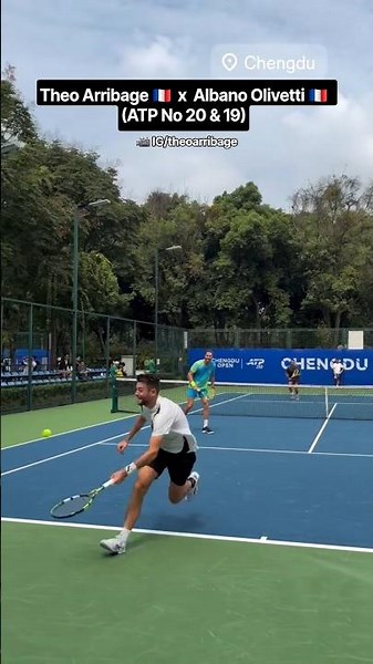 👌 Great doubles Practice point won by Theo Arribage and Albano Olivetti (ATP No 20 & 19) in Chengdu
