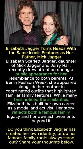 Elizabeth Jagger Turns Heads With the Same Iconic Features as Her Father, Mick Jagger