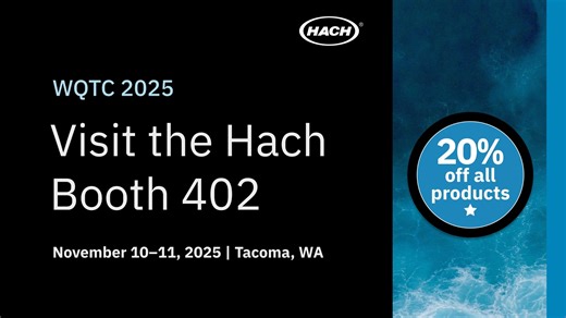 Are you heading to WQTC in Tacoma? Visit Hach at booth #402! Meet our expert team, get practical insights, and discover solutions built to make water analysis easier for your operation. We're giving WQTC attendees an exclusive 20% discount on all Hach products. Don’t miss your chance to boost your water quality results and connect with the people behind the support. Request your quote now: https://bit.ly/4hIsdYv | Hach
