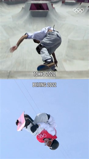 Ayumu Hirano 🇯🇵 crossed seasons and surfaces. From skateboarding at Tokyo 2020 to Olympic gold in snowboard halfpipe at Beijing 2022. 🥇 #Olympics #MilanoCortina2026 #WinterOlympics #Snowboarding | Olympics