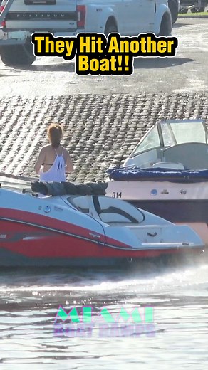 As they approach the dock a truck backs down on them!! #miami #miamidadecounty #boating #boatlife #miamibeach #boatrampfails #alldayeveryday #onlyintheMIA #drainplugmafia | Miami Boat Ramps