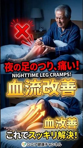 【夜寝る前1分】足のつり・こむら返りを防ぐ！ふくらはぎパタパタほぐし #シニア #60代 #80代 #健康 #年金 #老後