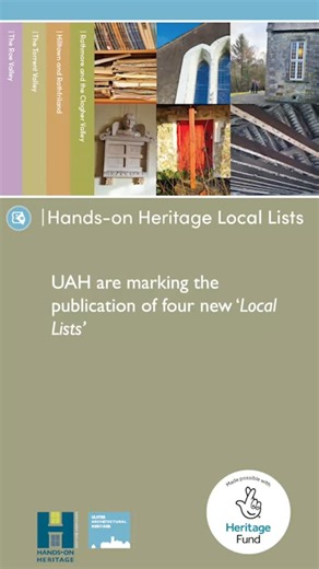 A sneak preview of the The Hands-on Heritage Local Lists, which open on 24th February at @publicrecordofficeni Belfast, where they will show until 13th March, they will then tour @librariesni. There are still a few spaces for our opening on 24th Feb at 3, it includes talks by Nigel Henderson of Ulster History Hub, Liam McComish of Ulster University, John Anderson of UAH, and Marcus Patton @hearth.ni. then some food and a chance to explore the Lists. Find out more and book here: https://forms.off