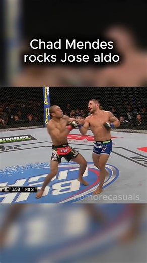 Film Watcher on Instagram: "Chad Mendes entered his first fight with Jose Aldo in 2012 as an undefeated contender with an 11-0 record. The fight ended in disappointment however as Aldo finished him with a knee to the head with a second left on the clock in the first round. Following the loss, Mendes stayed active and quickly rebult his standing in the division, putting together a 5 fight win streak. That stretch included three first-round TKO's, a third round TKO over Clay Guida, and a unanimous