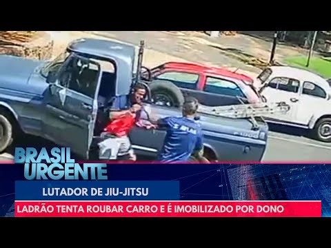 Ladrão tenta roubar carro e é imobilizado por dono, lutador de jiu-jitsu | Brasil Urgente