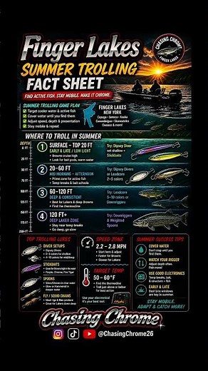 Finger Lakes Summer Trolling Cheat Sheet 🎣 Catch More Trout & Salmon!