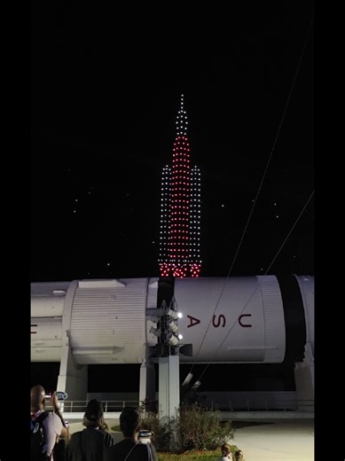 Holidays in Space 2025 featuring the all new drone show at Kennedy Space Center Visitors Complex #holidaysinspace #nasa #itsnotflatwechecked #spacecoast