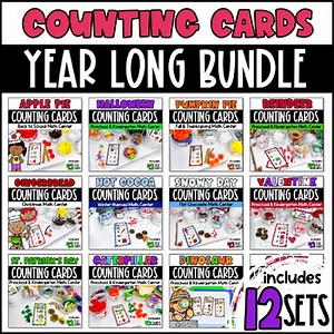 Counting Math Centers Preschool, Pre-K, Kindergarten - Fall Spring Winter Summer