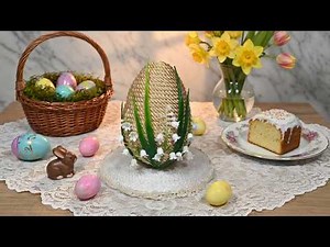 Easy DIY Easter egg craft with jute rope and foam | Handmade decor at home
