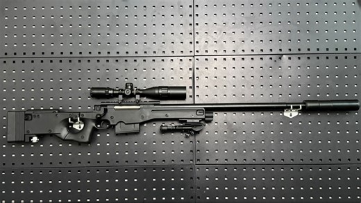 【黑色AWM 全金属钢制拉栓 金属24倍镜】 金属枪管 金属内管 金属消音 金属红外 金属上下导轨 金属堵头 全金属支架 金属扳机 金属拉栓尾顶保险