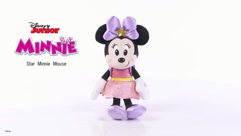 Disney Junior Minnie Mouse 8-Inch Small Stars Minnie Mouse Plushie Stuffed Animal, Pink, Kids Toys for Ages 2 Up by Just Play