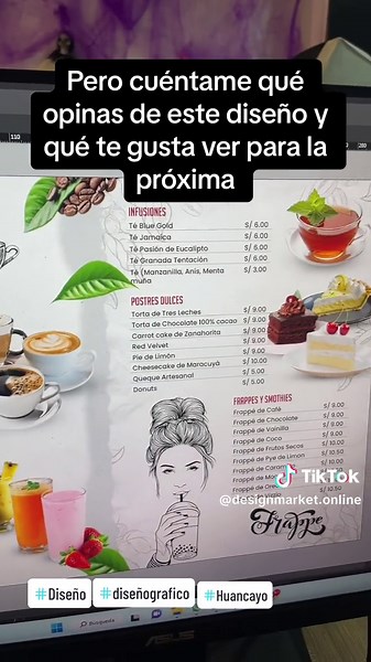 Diseño Creativo del Menú para Cafetería en Huancayo