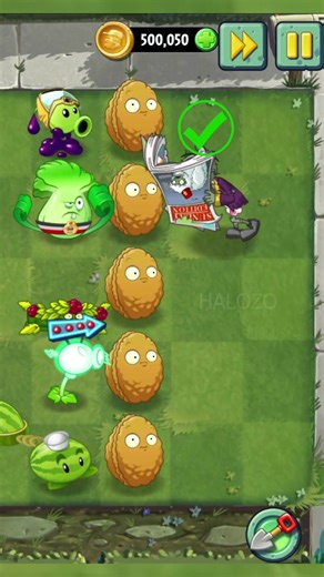 PvZ 2 - Four Cell Attack - Bonk Choy & 4 Plants Max Level Vs Newspaper Zombie