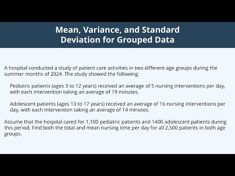 Mean, Variance, and Standard Deviation for Grouped Data - 3