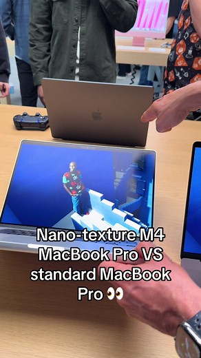 The new MacBook Pro (2024) is available with a nano-texture display for the first time. Do you see the difference? #macbookpro #macbook #laptop #macbookpro16inch #macbookprom4 #nanotexturedisplay #nanotexture #apple #applenews #newtech #techtok #techradar @Jake Krol #m4 #macbookpro14inch