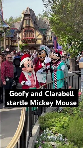 Mickey, Goofy and Clarabell getting ready to film a promo! // Disneyland