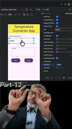 Create Android App in Android Studio Part-12 #android #androidstudio Changing Widget Attributes
