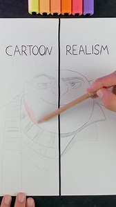3.8M views · 10K reactions | ✨Cartoon Vs Realism Drawing Of Gru✨ #coloredpencil #coloring #drawing #realisticdrawing | Franciszek Bielak | Facebook