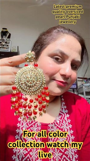Latest premium pearl oversized Punjabi Jewelry earrings online designs sale wholesale collection