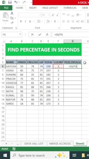 % Easy percentage calculation in #excel #exceltutorial #exceltips #viral #microsoft #trending