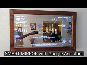 Smart Mirror with AI using Raspberry Pi plays youtube, news, controls nest, smart light etc.