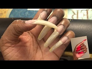 Extremely Long Natural Curve Nails | Nail Shop Vlog