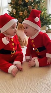 A super adorable moment where two little babies sit side by side, babbling and “talking” to each other while a calm cat joins the scene. Their tiny voices, sweet expressions, and playful energy make this a heart-melting, funny, and wholesome moment. Perfect for reels, family pages, and pet lovers’ content. #twobabies #babieswithcat #littlebabies #babytalk #cutebabies #babyandcat #FunnyBabyMoments #cutenessoverload #WholesomeContent #cutecat #FeelGoodVideo | Funny cats Movments