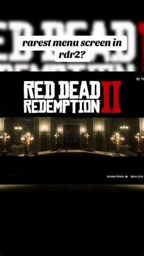 The Rarest RDR2 Menu Screen?