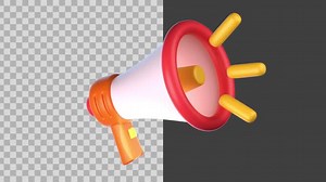 3D Animated Megaphone Icon