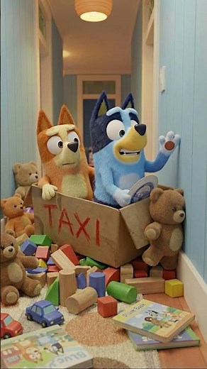 Bluey & Bingo’s Cardboard Box Taxi Ride! 🚕✨