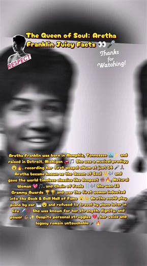 RESPECT! ✊🏽🔥 Follow for more celebrity Facts! #arethafranklin #queenofsoul #celebrityfacts #followformore