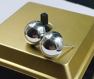 Sterling Silver Half Ball Stud Earrings, Lightweight - Etsy