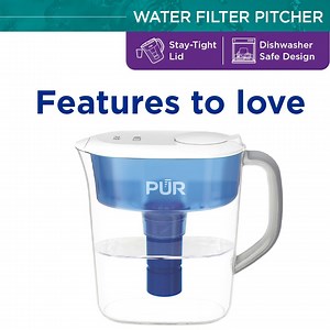 Our PUR PLUS Pitchers feature a Filter Change Light, Stay-tight lid &...