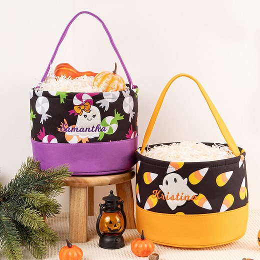 Personalized Halloween Basket – Monogrammed Trick-or-treat Bucket With Spooky Surprises - Etsy