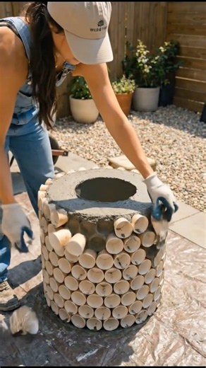This DIY Concrete Flower Pot Looks Like It Cost $500!😍 #diy #satisfying #craft #homedecor #flowerpot