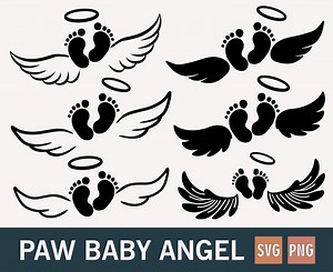 Baby Angel Wings Svg Baby Feet With Angel Wings Svg Baby Foot Svg Baby Footprint Svg Baby Loss Memorial Baby Angel Wings Cut Files Cricut - Etsy