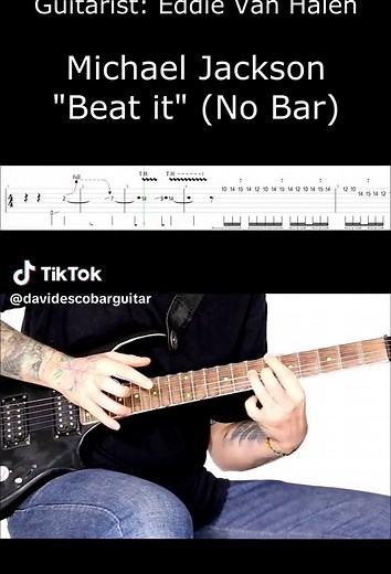 The guitar solo from beat it played withou using a Whammy bar with tabs. #evh #eddievanhalen #guitar #beatit